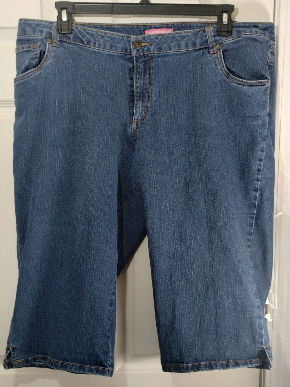 Plus Size Woman Within Blue Denim Bermuda Shorts Wide/Petite
